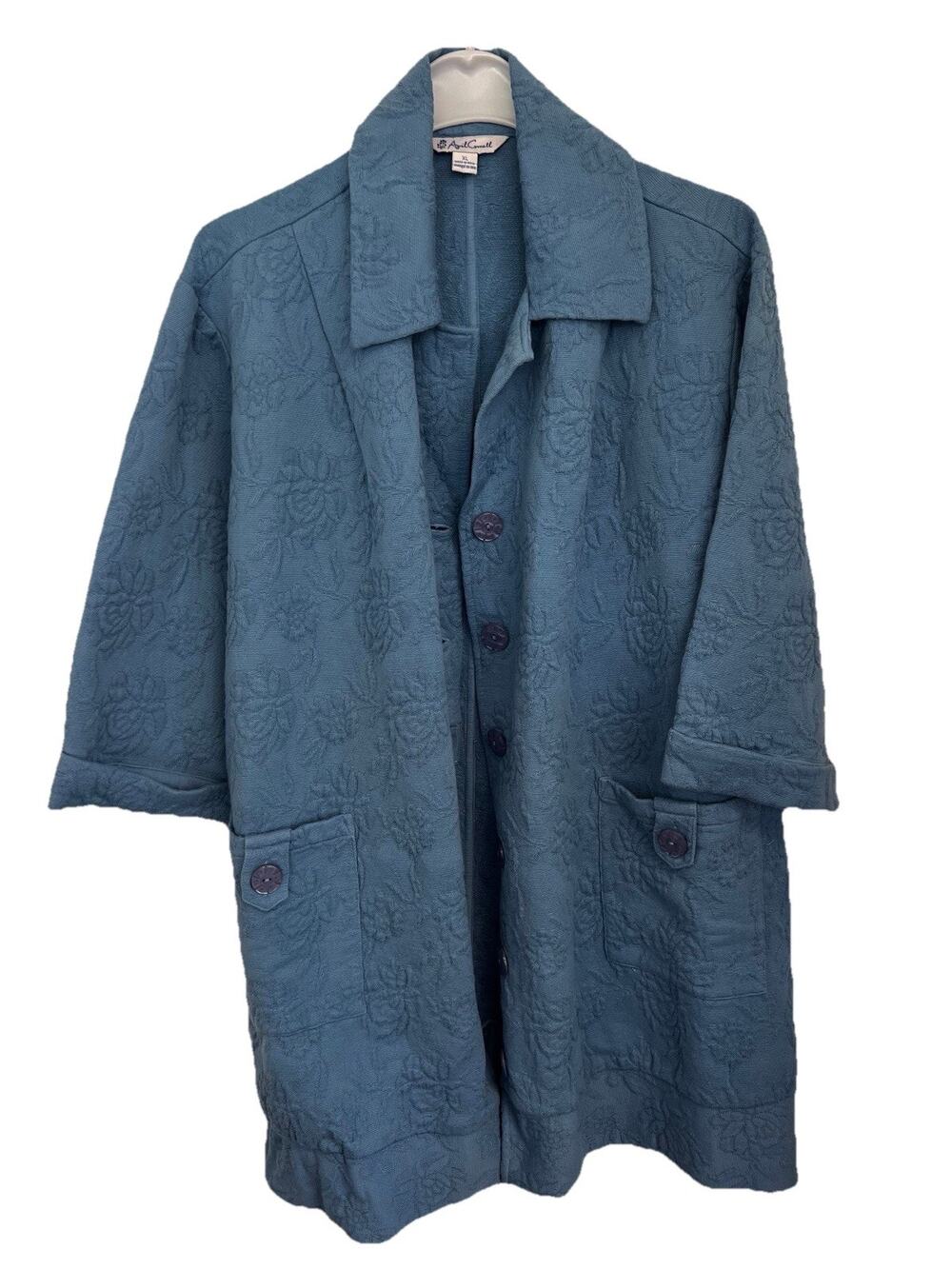 April Cornell Teal Floral Duster Jacket XL